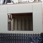 防音室外壁張り(窓付近）