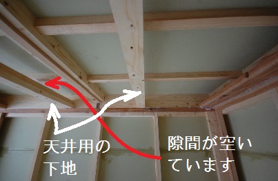 防音室の天井の写真の説明