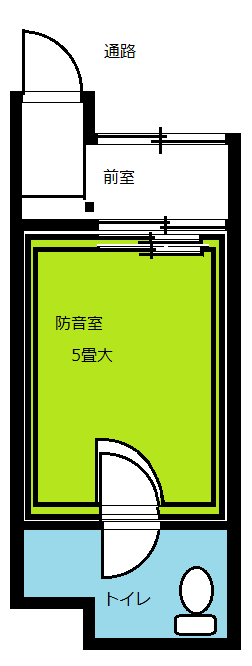 専用防音室付ロフト付きアパート B30間取り図