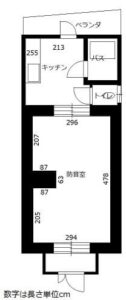 大きな防音室のお部屋の間取り図