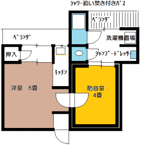 防音室付アパート間取り図C66･67