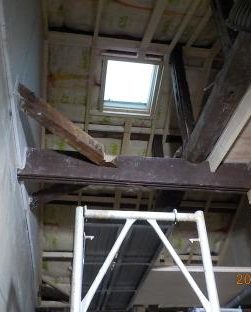 古民家風の防音室の天井下地造作
