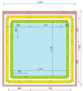 3重の防音室の図面